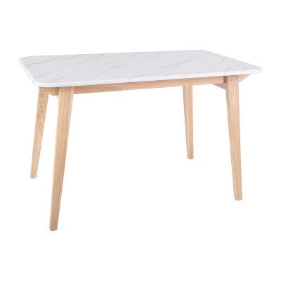 Стол обеденный SIGNAL MARCUS эффект белого мрамора/дуб 120